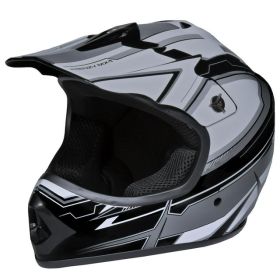 Youth Off-Road MX ATV Helmet, Black/Grey, Large, DOT Approved