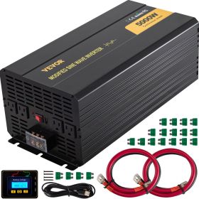 Power Inverter, 5000W Modified Sine Wave Inverter, DC 12V to AC 120V Car Converter, with LCD Remote Controller, LED Indicator