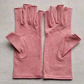 1pair Fingerless Compression Gloves For Arthritis; Carpal Tunnel; Swelling; Tendonitis & Hand Discomfort (Order A Size Up) (Color: Pink, size: L)