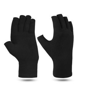 1pair Fingerless Compression Gloves For Arthritis; Carpal Tunnel; Swelling; Tendonitis & Hand Discomfort (Order A Size Up) (Color: Black, size: M)