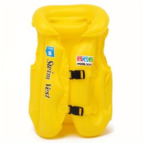 Swim Vest For Kids ; 4-12 Years Old Inflatable Swimming Floaties With Adjustable Safety Buckle & Dual Airbags For Boys Girls; Water Vest For Pool (Color: Yellow, size: S (10KG-20KG))