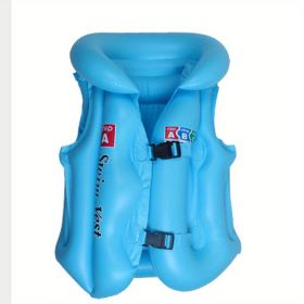 Swim Vest For Kids ; 4-12 Years Old Inflatable Swimming Floaties With Adjustable Safety Buckle & Dual Airbags For Boys Girls; Water Vest For Pool (Color: Blue, size: M (20KG-35KG))