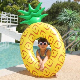 Kid's Cute Pineapple Swimming Rings; Inflatable Cartoon Avocado Pool Float For Beach Pool Party Summer (Color: Pineapple)