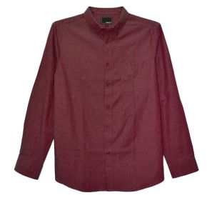 Weiv Men's Casual Long Sleeve Shirts (Color: BURGUNDY, size: S)
