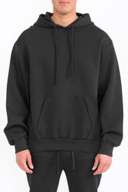 Mens Solid Tech Fleece Hoodie (Color: Black, size: 2XL)