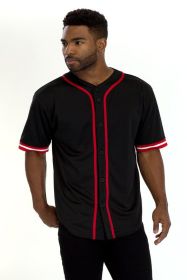 Unisex Active Sports Team Baseball Jersey (Color: Black, size: L)