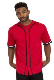 Unisex Active Sports Team Baseball Jersey (Color: Red, size: 3XL)