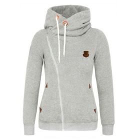 Women's Sport Cardigan Side Zipper Hoodie (Option: Light Gray-S)
