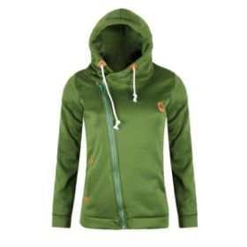 Women's Sport Cardigan Side Zipper Hoodie (Option: Green-M)